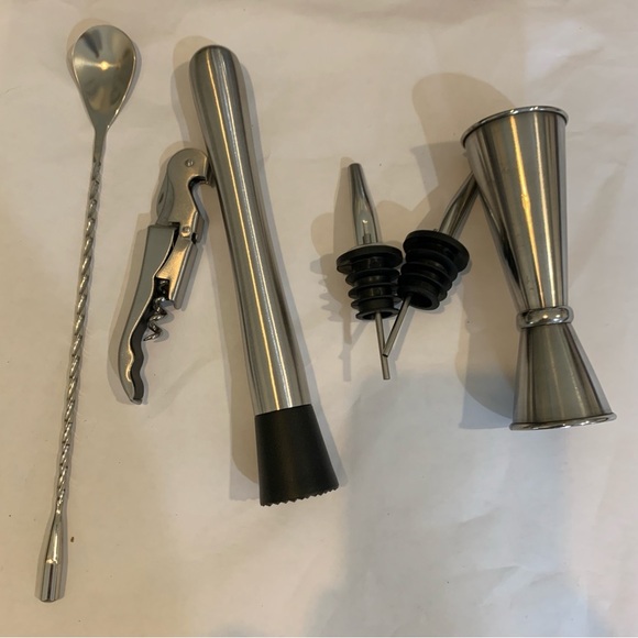 New Stainless Steele Cocktail Shaker Bartending Set with Stand Gift Christmas - Picture 6 of 8